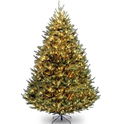 National Tree Company 9 And 9.5 Feet Tall>9' Pre-Lit Medium Natural Fraser Fir Artificial Christmas Tree, White Lights