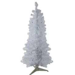 Northlight 4 And 4.5 Feet Tall>4' Pre-Lit Medium Pine Artificial Christmas Tree - Blue Lights