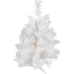 Northlight 2.5 Feet Tall And Smaller>18" Pre-Lit Medium Snow White Artificial Christmas Tree - Clear Lights