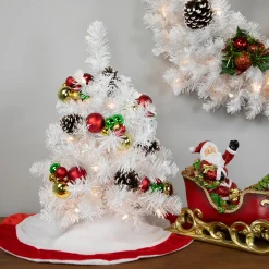 Northlight 2.5 Feet Tall And Smaller>18" Pre-Lit Medium Snow White Artificial Christmas Tree - Clear Lights