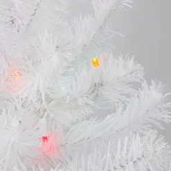 Northlight 2.5 Feet Tall And Smaller>2' Pre-Lit Medium Snow White Pine Artificial Christmas Tree - Multicolor Led Lights