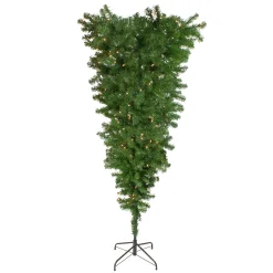Northlight 5 And 5.5 Feet Tall>5.5' Pre-Lit Medium Spruce Upside Down Artificial Christmas Tree - Clear Lights