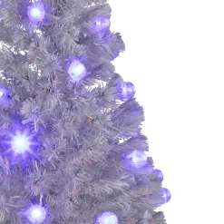 Northlight Fiber Optic Trees>4' Pre-Lit Medium White Iridescent Fiber Optic Artificial Christmas Tree, Blue Led Lights
