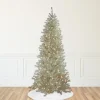 Northlight 9 And 9.5 Feet Tall>9' Pre-Lit Metallic Platinum Artificial Tinsel Christmas Tree - Clear Lights