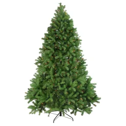 Northlight 6 And 6.5 Feet Tall>6.5' Pre-Lit Noble Fir Full Artificial Christmas Tree, Multicolor Lights