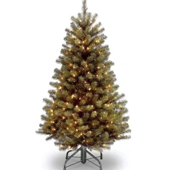 National Tree Company 4 And 4.5 Feet Tall>4.5' Pre-Lit North Valley Spruce Artificial Christmas Tree, Clear Lights