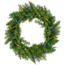 Pre-Lit Wreaths*Northlight 24" Pre-Lit Northern Pine Artificial Multi-Color Led Lights Christmas Wreath