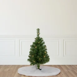 Northlight 2.5 Feet Tall And Smaller>2' Pre-Lit Oakridge Noble Fir Artificial Christmas Tree, Clear Lights