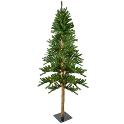 Northlight 6 And 6.5 Feet Tall>6' Pre-Lit Pencil Alpine Artificial Christmas Tree, Clear Lights