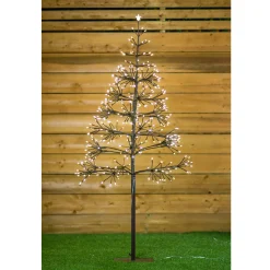 Hi-Line Gifts Pre-Lit Traditional Trees>4.5' Pre-Lit Pencil Artificial Christmas Tree, Led Warm White Lights