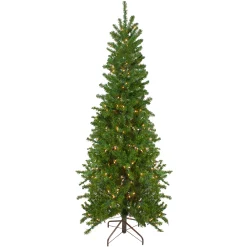 Northlight 7 And 7.5 Feet Tall>7.5' Pre-Lit Pencil Canadian Pine Artificial Christmas Tree - Clear Lights