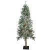 Northlight 7 And 7.5 Feet Tall>7' Pre-Lit Pencil Flocked Alpine Artificial Christmas Tree - Clear Lights