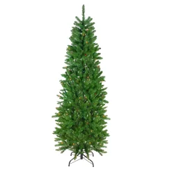 Northlight 6 And 6.5 Feet Tall>6.5' Pre-Lit Pencil River Fir Artificial Christmas Tree - Multicolor Lights