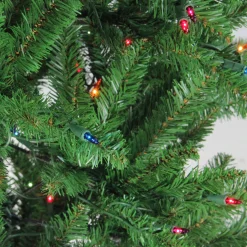 Northlight 6 And 6.5 Feet Tall>6.5' Pre-Lit Pencil River Fir Artificial Christmas Tree - Multicolor Lights