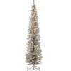 National Tree Company Silver Trees>7' Pre-Lit Pencil Silver Tinsel Artificial Christmas Tree, Clear Lights