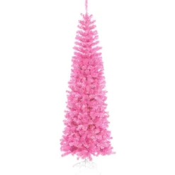Vickerman 10 To 14 Feet Tall>10' Pre-Lit Pencil Sparkling Artificial Christmas Tree - Pink Lights