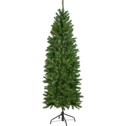 Northlight 7 And 7.5 Feet Tall>7.5' Pre-Lit Pencil White River Fir Artificial Christmas Tree - Clear Lights