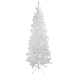 Northlight 6 And 6.5 Feet Tall>6.5' Pre-Lit Pencil White Winston Pine Artificial Christmas Tree - Warm White Led Lights