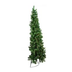 Northlight 6 And 6.5 Feet Tall>6' Pre-Lit Pine Artificial Wall Christmas Tree, Clear Lights