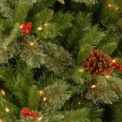 National Tree Company Potted Trees>4' Pre-Lit Potted Colonial Entrance Artificial Christmas Tree, Clear Lights