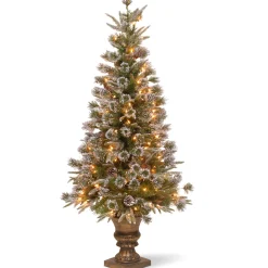 National Tree Company Potted Trees>4' Pre-Lit Potted Liberty Pine Entrance Artificial Christmas Tree, Clear Lights