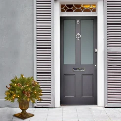 National Tree Company Potted Trees>1.5' Pre-Lit Potted Pinecone And Berry Artificial Christmas Tree, Clear Lights