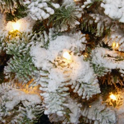National Tree Company Potted Trees>4' Pre-Lit Potted Snowy Camden Entrance Artificial Christmas Tree, Clear Lights