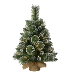 CC Christmas Decor 2.5 Feet Tall And Smaller>2' Pre-Lit Potted Table Top Artificial Christmas Tree In Tan Sac, 35 Warm White Lights