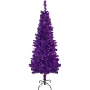 Northlight Purple Trees>6' Pre-Lit Purple Artificial Tinsel Christmas Tree, Clear Lights