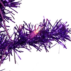Northlight Purple Trees>6' Pre-Lit Purple Artificial Tinsel Christmas Tree, Clear Lights