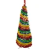 Northlight Pop Up Trees>4' Pre-Lit Rainbow Tinsel Pop-Up Artificial Christmas Tree, Clear Lights