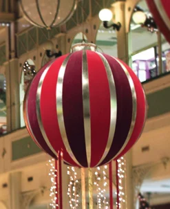 Commercial*GKI/Bethlehem Lighting 60" Pre-Lit Red And Gold Inflatable Commercial Outdoor Christmas Ball Ornament