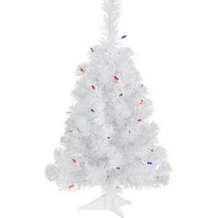 Northlight 2.5 Feet Tall And Smaller>2' Pre-Lit Rockport White Pine Artificial Christmas Tree, Multi Lights