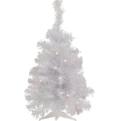 Northlight 2.5 Feet Tall And Smaller>2' Pre-Lit Rockport White Pine Artificial Christmas Tree, Clear Lights
