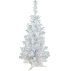 Northlight 3 And 3.5 Feet Tall>3' Pre-Lit Rockport White Pine Artificial Christmas Tree, Clear Lights