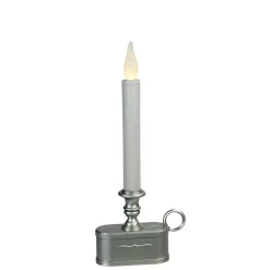 Brite Star 11" Pre-Lit Silver And Gray Led Christmas Candle Lamp With Toned Base