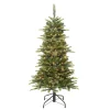 CC Christmas Decor Pre-Lit Traditional Trees>4.5' Pre-Lit Slim Aspen Fir Artificial Christmas Tree, Clear Lights