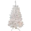 Northlight Pre-Lit Traditional Trees>4' Pre-Lit Slim Flocked Artificial Christmas Tree - Clear Lights