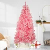 Northlight 6 And 6.5 Feet Tall>6' Pre-Lit Slim Flocked Pine Artificial Christmas Tree - Clear Lights