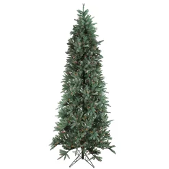 Santa's Own 9 And 9.5 Feet Tall>9' Pre-Lit Slim Fresh Cut Carolina Frasier Artificial Christmas Tree - Multi-Color Lights
