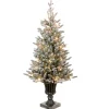 National Tree Company Potted Trees>4' Pre-Lit Slim Iceland Fir Artificial Entrance Christmas Tree, Clear Lights