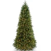 National Tree Company 9 And 9.5 Feet Tall>9' Pre-Lit Slim Jersey Fraser Fir Artificial Christmas Tree, White Lights