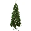 Northlight 7 And 7.5 Feet Tall>7' Pre-Lit Slim Mixed Long Needle Pine Artificial Christmas Tree - Multicolor Led Lights