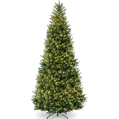 National Tree Company 10 To 14 Feet Tall>10' Pre-Lit Slim Natural Fraser Fir Artificial Christmas Tree, Clear Lights