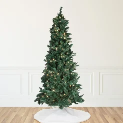 Northlight 9 And 9.5 Feet Tall>9' Pre-Lit Slim Pine Artificial Christmas Tree, Clear Lights