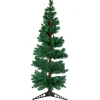DAK 5 And 5.5 Feet Tall>5' Pre-Lit Slim Pine Spiral Artificial Christmas Tree - Multicolor Fiber Optic Lights