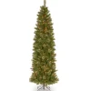 National Tree Company 9 And 9.5 Feet Tall>9' Pre-Lit Slim Tacoma Pine Artificial Christmas Tree, White Lights