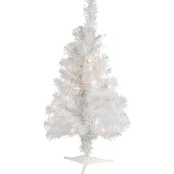 Northlight 2.5 Feet Tall And Smaller>2' Pre-Lit Slim Tinsel Artificial Christmas Tree- Clear Lights