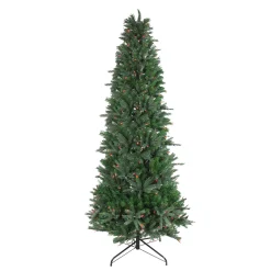 Vickerman Pre-Lit Traditional Trees>9.5' Pre-Lit Slim Vermont Fir Artificial Christmas Tree - Multicolor Dura-Lit Lights