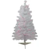 Northlight 3 And 3.5 Feet Tall>3' Pre-Lit Slim White Iridescent Pine Artificial Christmas Tree - Pink Lights